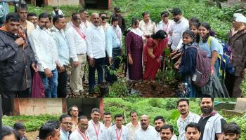गुरुकुल हायस्कूलमध्ये शिवसेना परिवाराच्या वतीने वृक्षारोपण; पक्षप्रमुख उद्धव ठाकरे यांच्या वाढदिवसानिमित्त 'वृक्ष पंधरवडा' उपक्रम