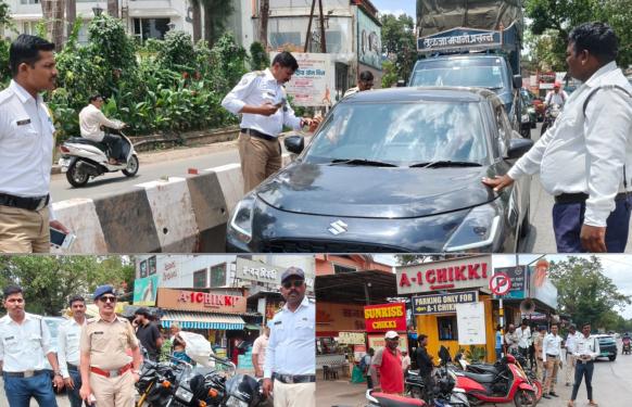 Lonavala Police l काळ्या काचा, बिना नंबर प्लेट, फॅन्सी नंबर प्लेट, कर्णकर्कश आवाज करणारे सायलेन्सर अशा 105 वाहनांवर लोणावळा पोलिसांची कारवाई 
